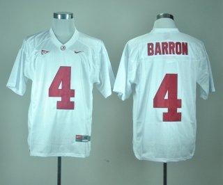 Alabama Crimson Tide Mark Barron #4 White NCAA Football Jersey