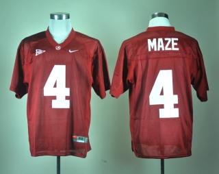 Alabama Crimson Tide Marquis Maze #4 Crimson NCAA Football Jersey