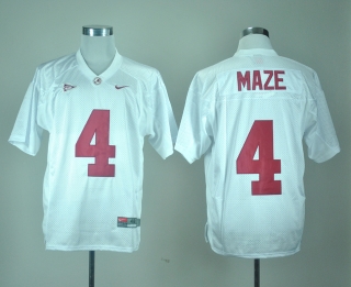Alabama Crimson Tide Marquis Maze #4 White NCAA Football Jersey
