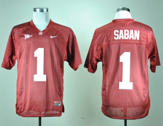 Alabama Crimson Tide Nick Saban #1 Crimson NCAA Football Jersey