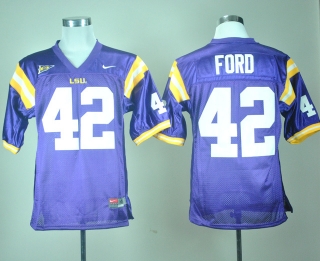 LSU Tigers Michael Ford #42 Purple NCAA Football Jersey