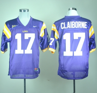 LSU Tigers Morris Claiborne #17 Purple NCAA Football Jersey