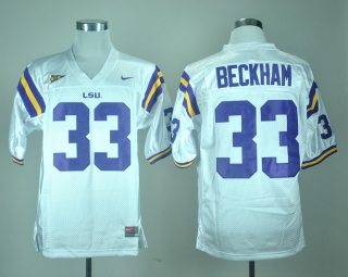 LSU Tigers Odell Beckham #33 White NCAA Football Jersey