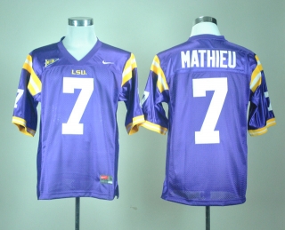 LSU Tigers Tryann Mathieu #7 Purple NCAA Football Jersey