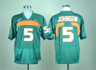 Miami Hurricanes Andre Johnson #5 Green NCAA Football Jersey