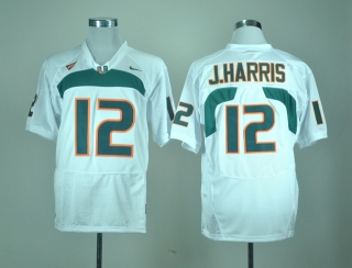 Miami Hurricanes Jacory Harris #12 White NCAA Football Jersey