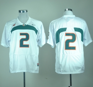 Miami Hurricanes Miami Hurricanes #2 White NCAA Football Jersey