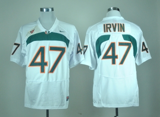 Miami Hurricanes Michael Irivin #47 White NCAA Football Jersey