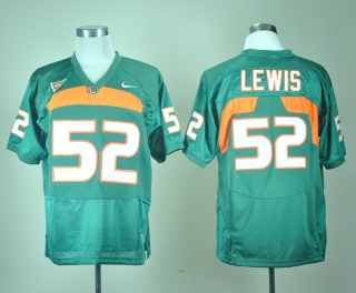 Miami Hurricanes Ray Lewis #52 Green NCAA Football Jersey