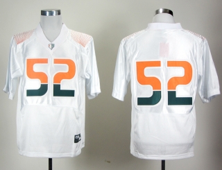 Miami Hurricanes Ray Lewis #52 White Combat NCAA Football Jersey