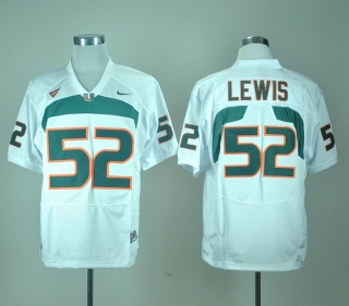 Miami Hurricanes Ray Lewis #52 White NCAA Football Jersey