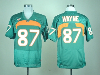 Miami Hurricanes Reggie Wayne #87 Green NCAA Football Jersey