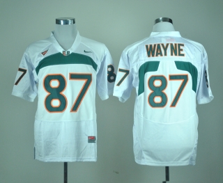Miami Hurricanes Reggie Wayne #87 White NCAA Football Jersey