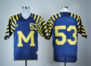 Michigan Wolverines #53 Blue Noctilucent NCAA Football Jersey