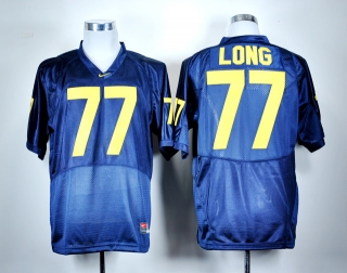 Michigan Wolverines Jake Long #77 Blue NCAA Football Jersey
