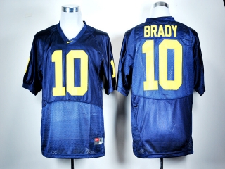 Michigan Wolverines Tom Brady #10 Blue NCAA Football Jersey