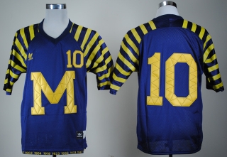 Michigan Wolverines Tom Brady #10 Blue Noctilucent NCAA Football Jersey
