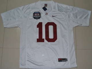 Nike Alabama Crimson Tide AJ McCarron 10 White 2012 BCS Patch College Football Jersey