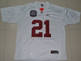 Nike Alabama Crimson Tide Dre Kirkpatrick 21 White 2012 BCS Patch College Football Jersey