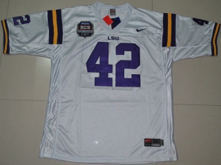 Nike LSU Tigers Michael Ford 42 White 2012 BCS Patch College Football Jersey