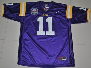 Nike LSU Tigers Spencer Ware 11 Purple 2012 BCS Patch College Football Jersey