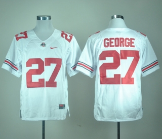 Ohio State Buckeyes Eddie George #27 White NCAA Football Jersey
