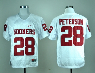 Oklahoma Sooners Adrian Peterson #28 White NCAA Football Jersey