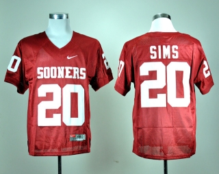 Oklahoma Sooners Billy Sims #20 Red NCAA Football Jersey