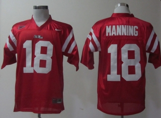 Ole Miss Rebels Achie Manning #18 Red NCAA Football Jersey