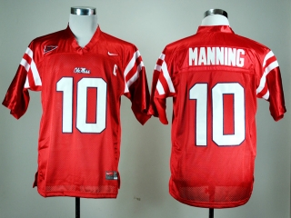 Ole Miss Rebels Eli Manning #10 Red NCAA Football Jersey