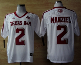 Texas A&M Aggies Johnny Manziel #2 White NCAA Football Jersey