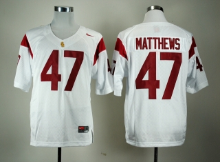 USC Trojans Clay Matthews #47 White NCAA Football Jersey