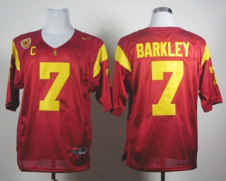 USC Trojans Matt Barkley #7 Red C And PAC-#12 Patch NCAA Football Jersey