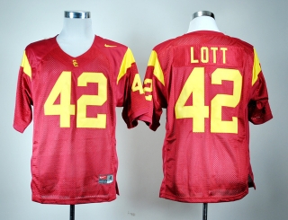 USC Trojans Ronnie Lott #42 Red NCAA Football Jersey