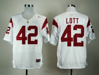 USC Trojans Ronnie Lott #42 White NCAA Football Jersey