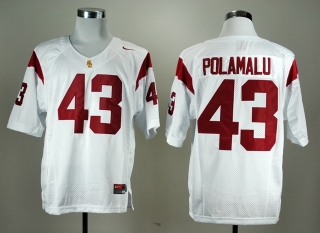 USC Trojans Troy Polamalu #43 White NCAA Football Jersey