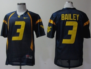 West Virginia Mountaineers Stedman Bailey #3 Blue NCAA Football Jersey
