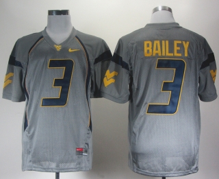 West Virginia Mountaineers Stedman Bailey #3 Grey NCAA Football Jersey