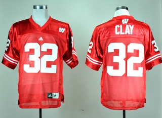 Wisconsin Badgers John Clay #32 Red NCAA Football Jersey