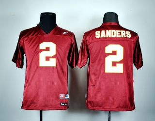 Deion Sanders #2 Red NCAA Youth Jersey
