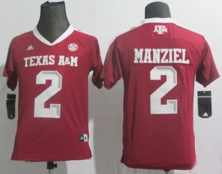 Johnny Manziel #2 Red NCAA Youth Jersey