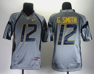 Youth Geno Smith #12 Grey NCAA Jersey