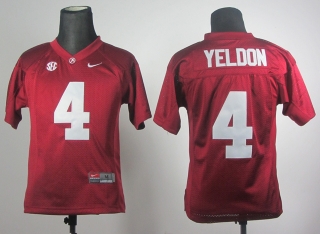 Youth TJ Yeldon #4 Crimson #2012 SEC Patch NCAA Jersey