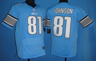 Detroit Lions #81 JOHNSON Blue #2012 Nike NFL Football Elite Jersey