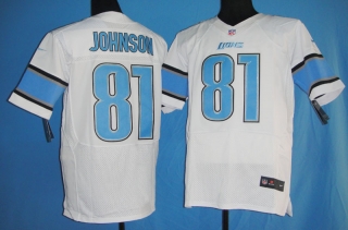 Detroit Lions #81 JOHNSON White #2012 Nike NFL Football Elite Jersey