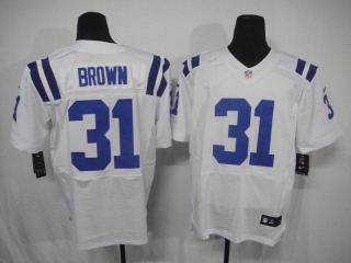 Indianapolis Colts #31 Brown White #2012 Nike NFL Football Elite Jersey