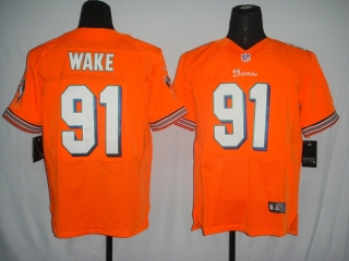 Miami Dolphins #91 Wake Orange #2012 Nike NFL Football Elite Jersey