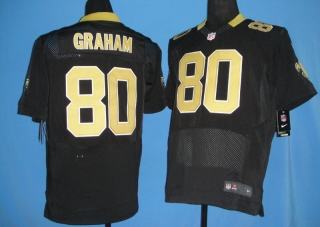 New Orleans Saints #80 GRAHAM Black #2012 Nike NFL Football Elite Jersey