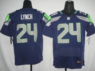 Seattle Seahawk #24 Lynch Navy #2012 Nike NFL Football Elite Jersey