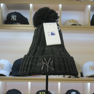 MLB New York Yankees Cotton Mixed With Silver Knitted Beanie Hats 53498
